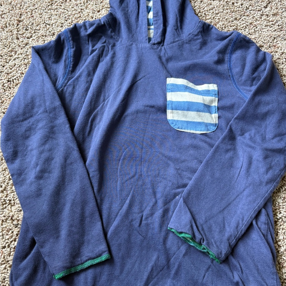 Reversible Mini Boden Navy Hoodie size 7-8